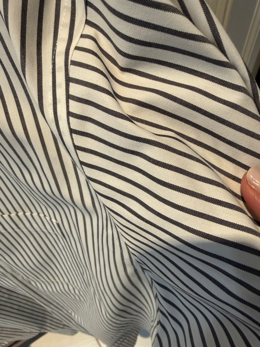 Paul Fredrick White Short-Sleeve Shirt with Black Pinstripes size 20 neck 3x - Picture 3 of 3
